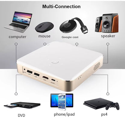 Full HD 1080P 4K Smart Projector Auto Focus Android 13 5G Wifi DLP Proyector 10500Mah Battery Mobile Smartphone Beamer