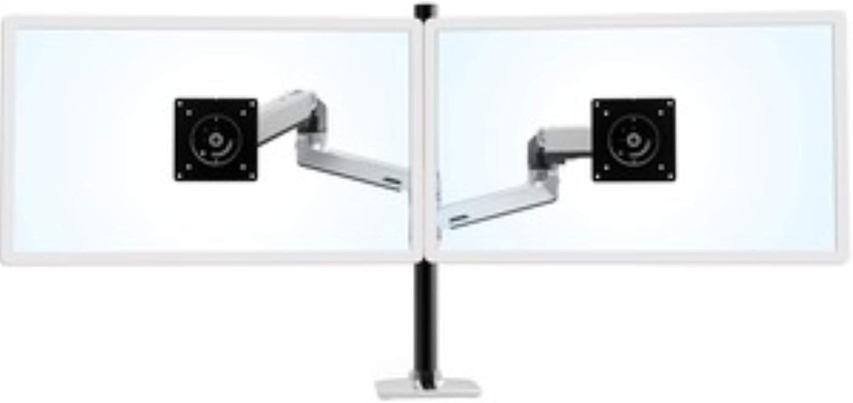 Ergotron LX Vertical Stacking Dual Monitor Arm, VESA Desk Mount for Two Monitors up to 40 Inches, 7 to 22 lbs Each, Tall Pole, Polished Aluminum Finish