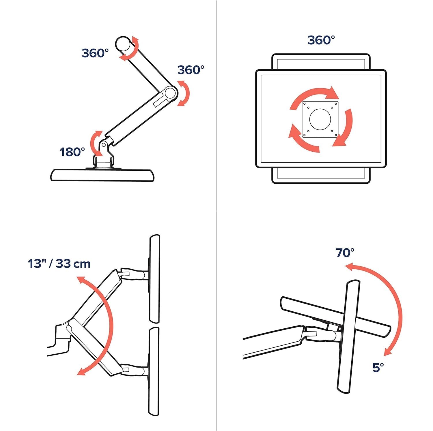 Ergotron LX Vertical Stacking Dual Monitor Arm, VESA Desk Mount for Two Monitors up to 40 Inches, 7 to 22 lbs Each, Tall Pole, Polished Aluminum Finish
