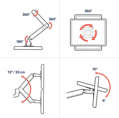 Ergotron LX Vertical Stacking Dual Monitor Arm, VESA Desk Mount for Two Monitors up to 40 Inches, 7 to 22 lbs Each, Tall Pole, Polished Aluminum Finish