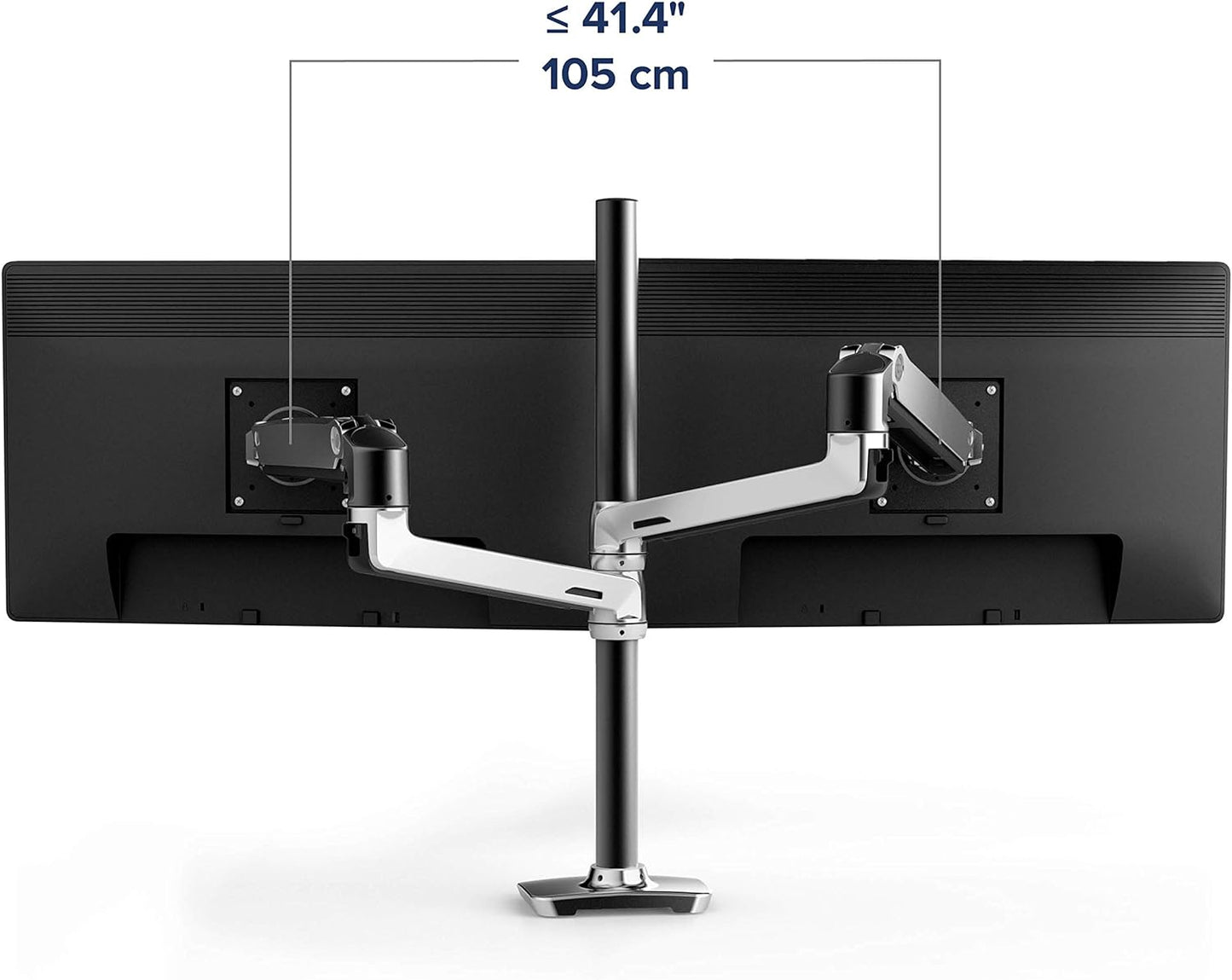 Ergotron LX Vertical Stacking Dual Monitor Arm, VESA Desk Mount for Two Monitors up to 40 Inches, 7 to 22 lbs Each, Tall Pole, Polished Aluminum Finish