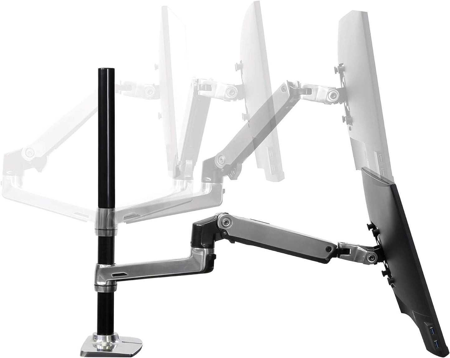 Ergotron LX Vertical Stacking Dual Monitor Arm, VESA Desk Mount for Two Monitors up to 40 Inches, 7 to 22 lbs Each, Tall Pole, Polished Aluminum Finish