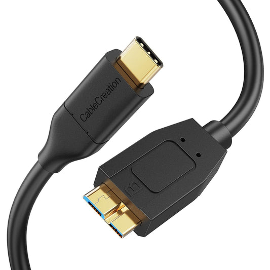 USB C 3.1 Type C to Micro B Hard Drive Cable for Iphone/Laptop/Camera | USB C Hard Drive Cable 10Gbps High Speed / 1Ft~4Ft/ for Seagate WD Westgate Lacie My Password/Thunderbolt 3 Compatible