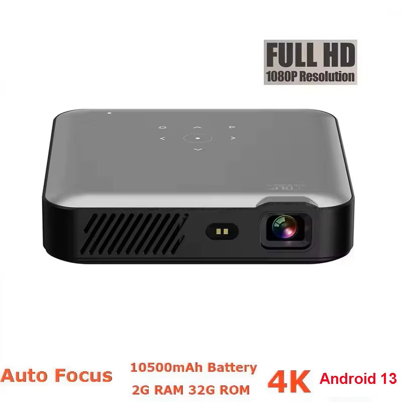 Full HD 1080P 4K Smart Projector Auto Focus Android 13 5G Wifi DLP Proyector 10500Mah Battery Mobile Smartphone Beamer