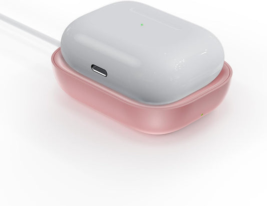 Wireless Charger for AirPods - Compatible with AirPods 4 (ANC), 3rd, 2nd Generation, and New AirPods Pro 3 (2025) / 2nd Generation - Slim and Compact Design for Travel and Home Office - Pink