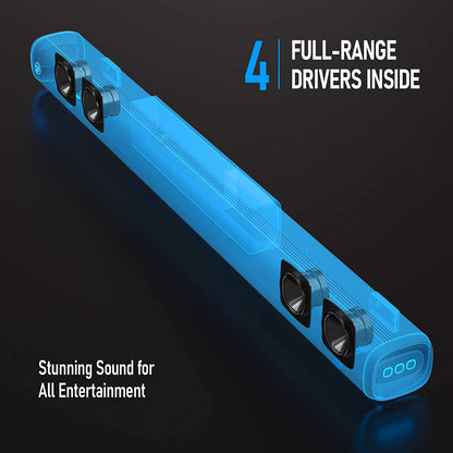 2.1 Channel Soundbar with Subwoofer and 3D Surround Sound, Compatible with 4K and HD TVs, HDMI (ARC), Optical, Aux, USB Drive, and Bluetooth 5.0 (Model: P28, 160W)