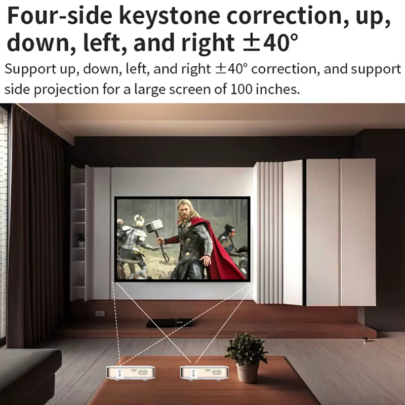 Full HD 1080P 4K Smart Projector Auto Focus Android 13 5G Wifi DLP Proyector 10500Mah Battery Mobile Smartphone Beamer