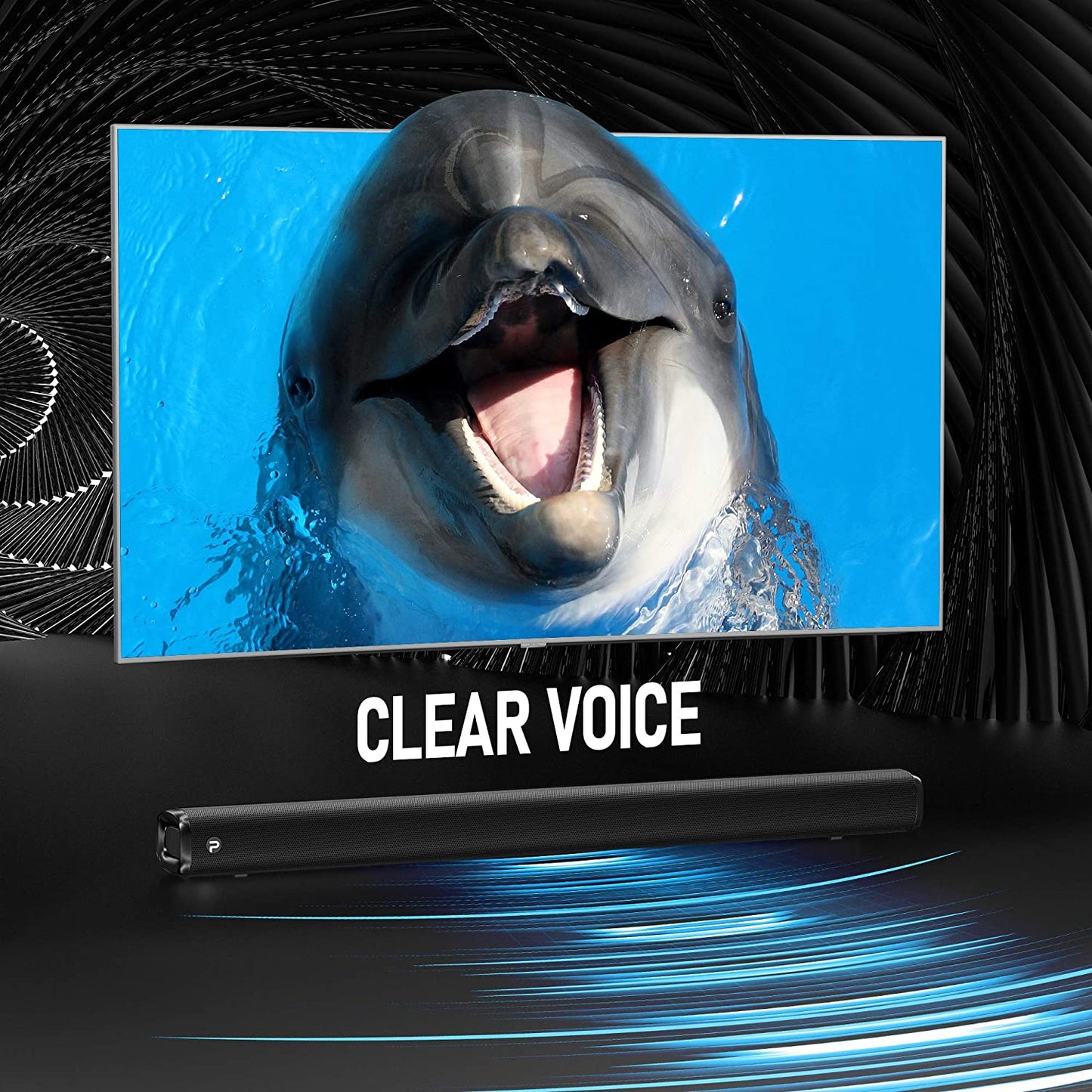 2.1 Channel Soundbar with Subwoofer and 3D Surround Sound, Compatible with 4K and HD TVs, HDMI (ARC), Optical, Aux, USB Drive, and Bluetooth 5.0 (Model: P28, 160W)