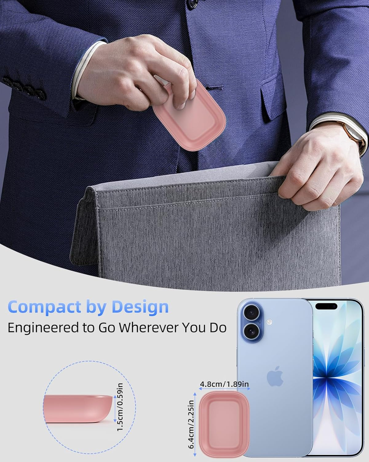 Wireless Charger for AirPods - Compatible with AirPods 4 (ANC), 3rd, 2nd Generation, and New AirPods Pro 3 (2025) / 2nd Generation - Slim and Compact Design for Travel and Home Office - Pink