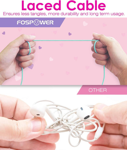 Kids Headphones with LED Cat Ears (85Db Safe Volume Limit), 3.5Mm Soft On-Ear Wired Headphones with Tangle-Free Laced Cables for Ipad/Tablet/School/Travel - Teal/Light Purple |  Wired 0.3 Cm Kids Headphones with LED Cat Ears - Green