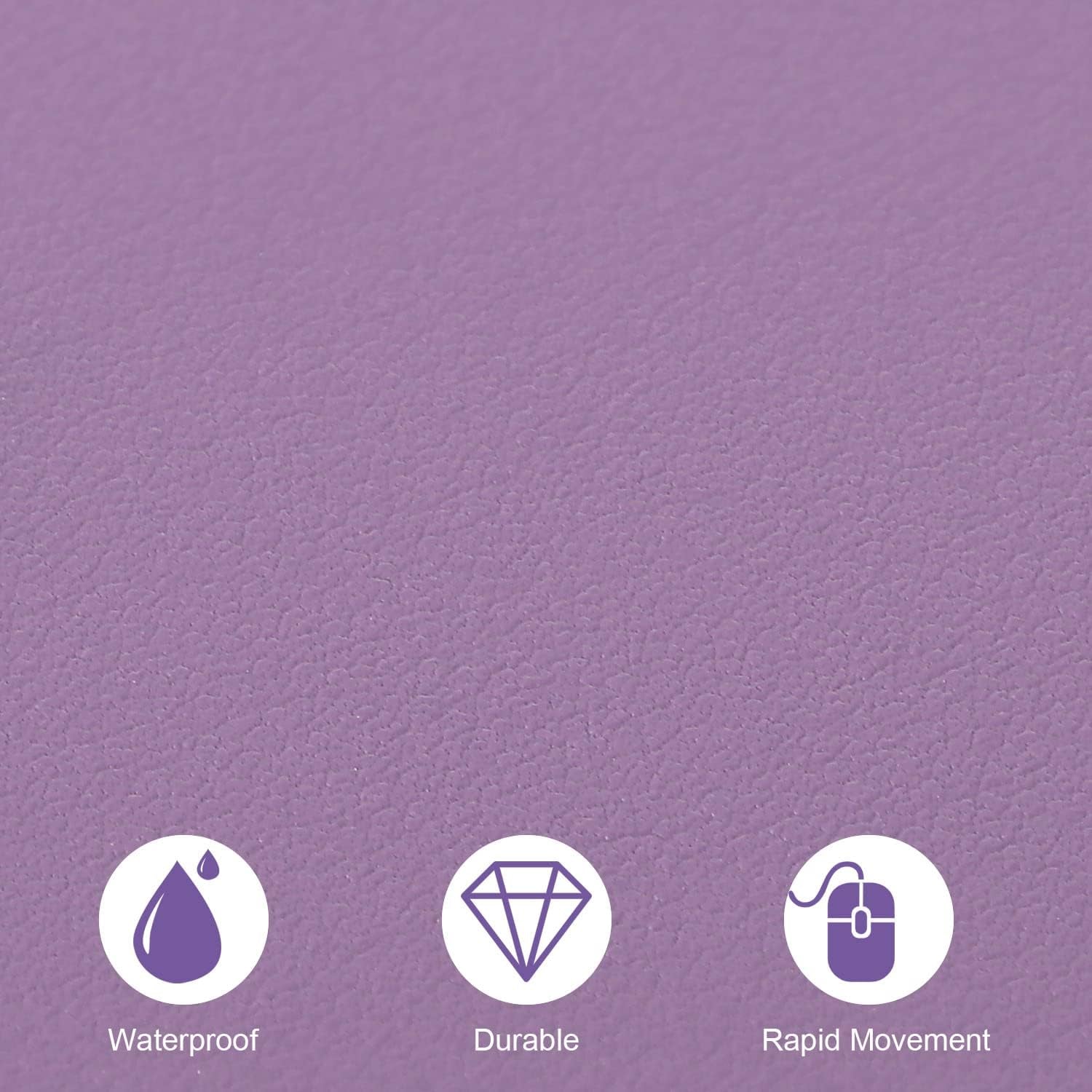 PU Leather Desk Pad with Suede Base, Multi-Color Non-Slip Mouse Pad, 24” x 14” Waterproof Writing Mat, Large Desk Blotter Protector in Violet