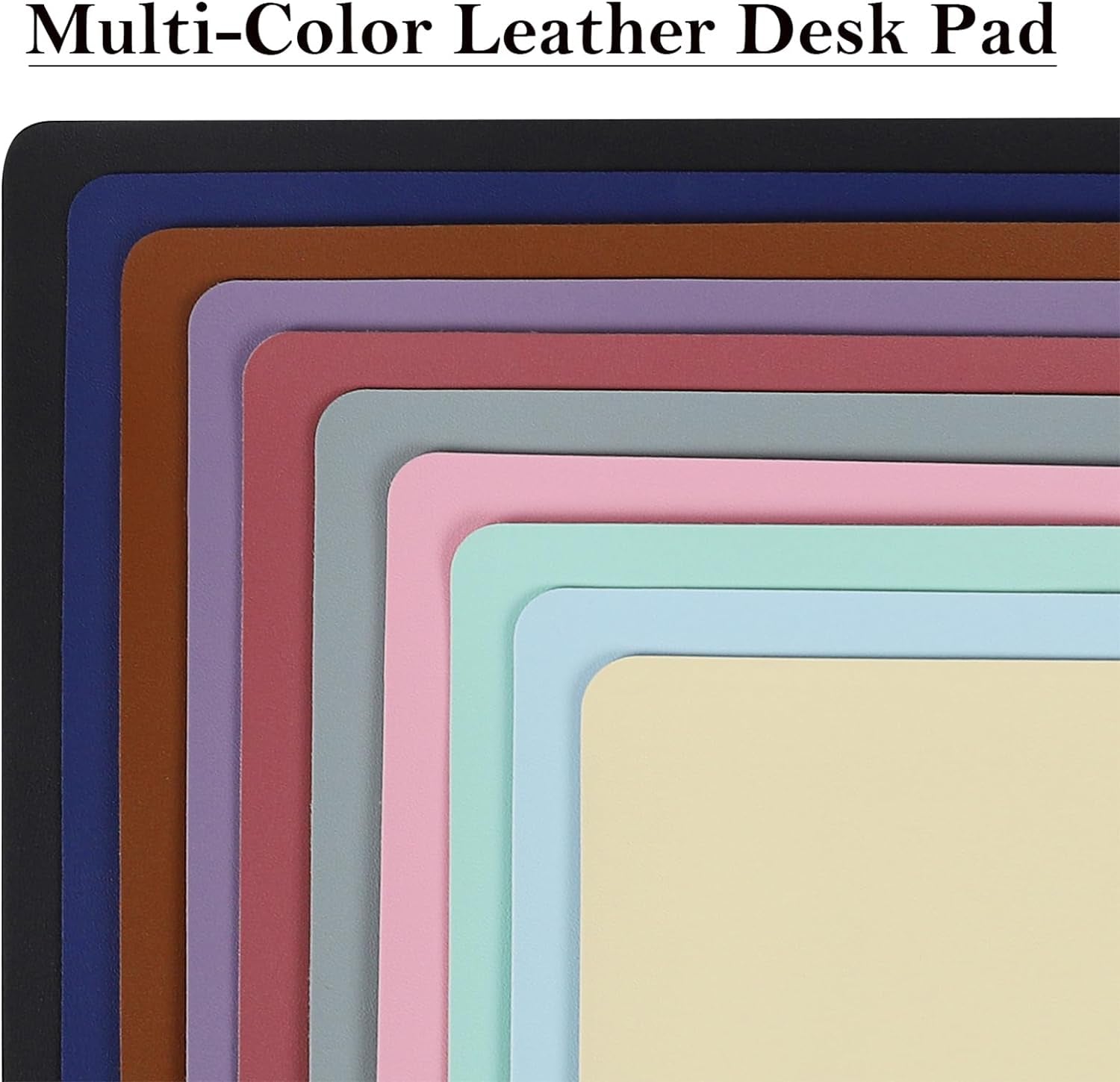 PU Leather Desk Pad with Suede Base, Multi-Color Non-Slip Mouse Pad, 24” x 14” Waterproof Writing Mat, Large Desk Blotter Protector in Violet