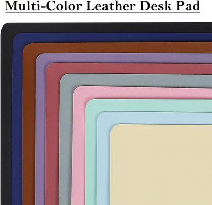 PU Leather Desk Pad with Suede Base, Multi-Color Non-Slip Mouse Pad, 24” x 14” Waterproof Writing Mat, Large Desk Blotter Protector in Violet