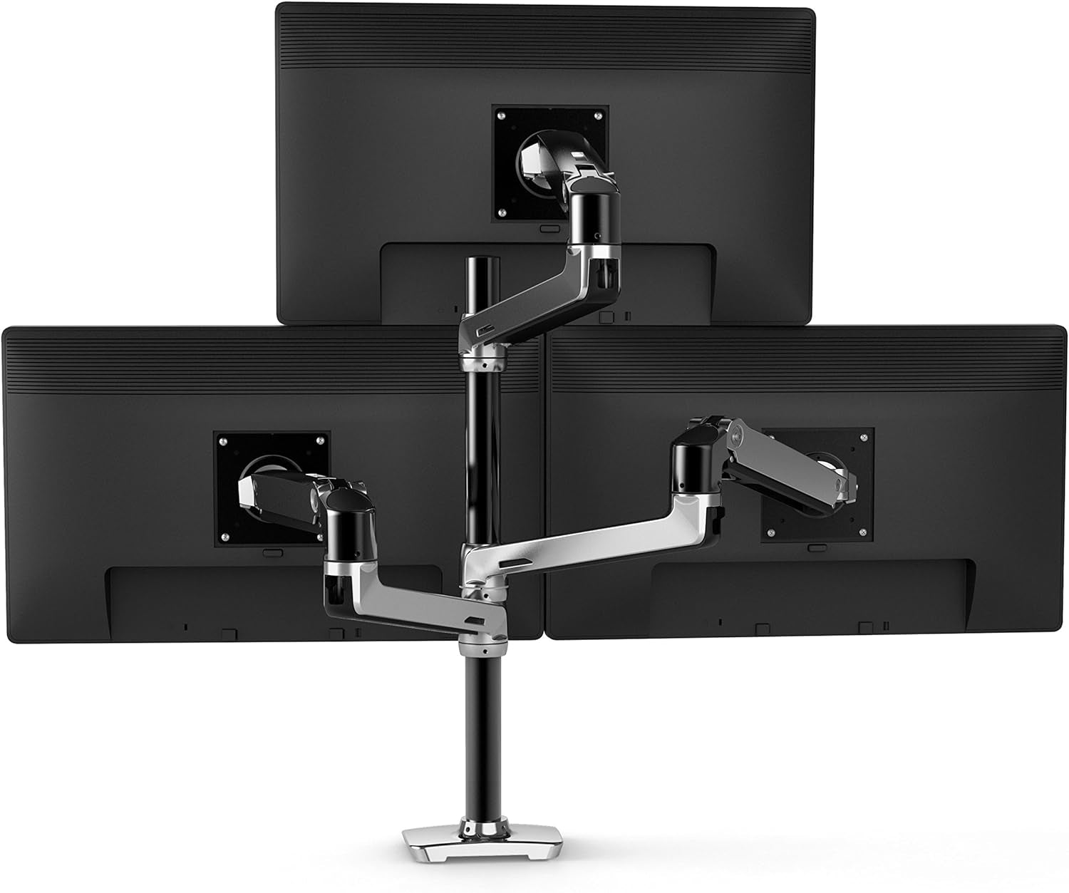 Ergotron LX Vertical Stacking Dual Monitor Arm, VESA Desk Mount for Two Monitors up to 40 Inches, 7 to 22 lbs Each, Tall Pole, Polished Aluminum Finish