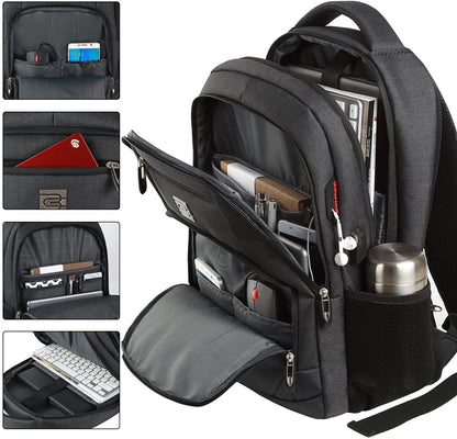 Laptop Backpack,Business Travel anti Theft Slim College Backpack | Water Resistant Durable Computer Bag Gift for Women & Men Fits 15.6 Inch Laptop and Notebook - Black