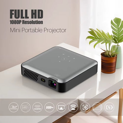 Full HD 1080P 4K Smart Projector Auto Focus Android 13 5G Wifi DLP Proyector 10500Mah Battery Mobile Smartphone Beamer