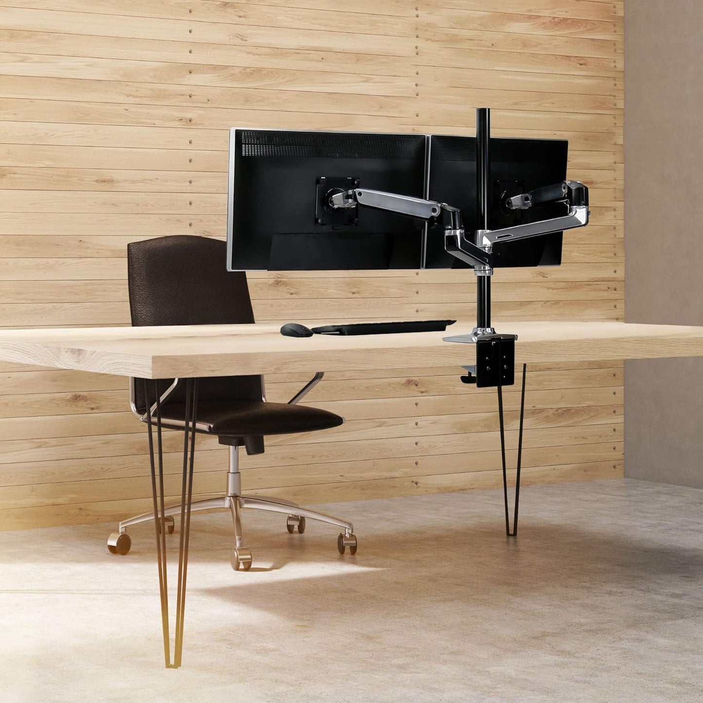 Ergotron LX Vertical Stacking Dual Monitor Arm, VESA Desk Mount for Two Monitors up to 40 Inches, 7 to 22 lbs Each, Tall Pole, Polished Aluminum Finish