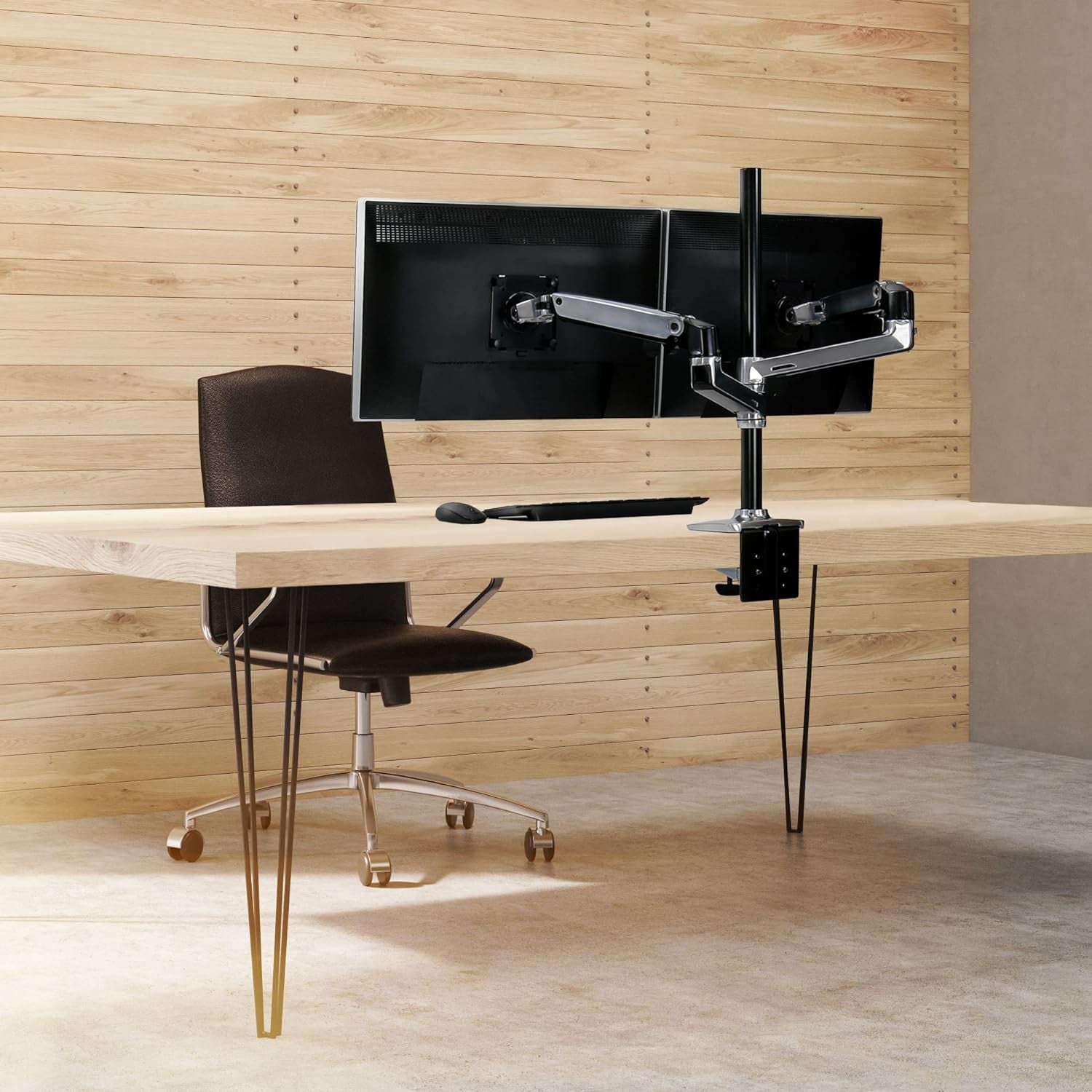 Ergotron LX Vertical Stacking Dual Monitor Arm, VESA Desk Mount for Two Monitors up to 40 Inches, 7 to 22 lbs Each, Tall Pole, Polished Aluminum Finish
