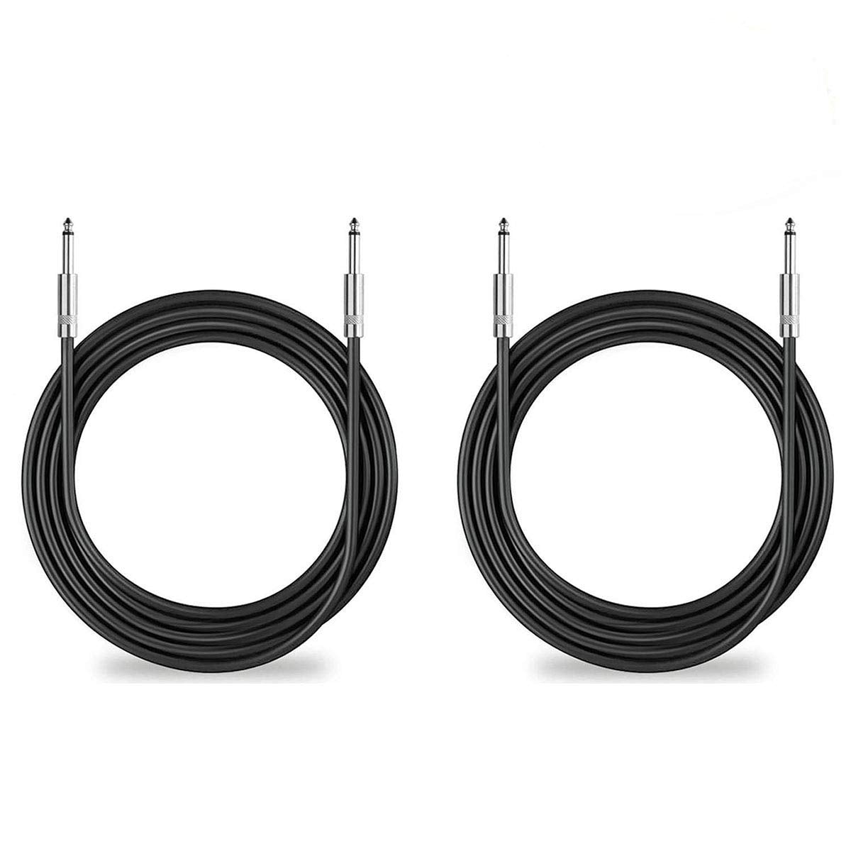 2-Pack 100 Ft 1/4" TS Speaker Cable, True 12 AWG for DJ and PA Systems