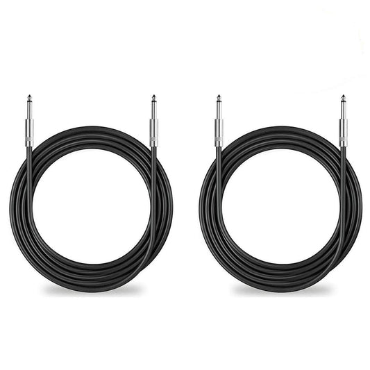 2-Pack 100 Ft 1/4" TS Speaker Cable, True 12 AWG for DJ and PA Systems